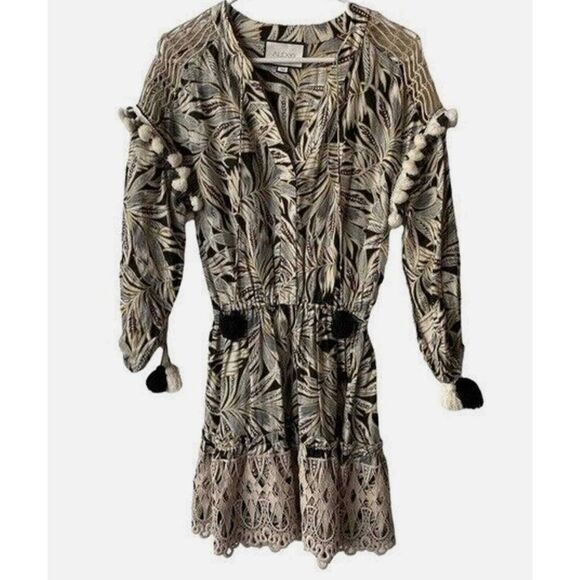 Alexis Palm Crochet and Tassel detail Mini Summer Dress. Small. Like new - Picture 3 of 4